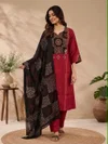 K 1187 by Naisha Dhabu Cotton Mirror Hand Work Kurti With Bottom Dupatta
